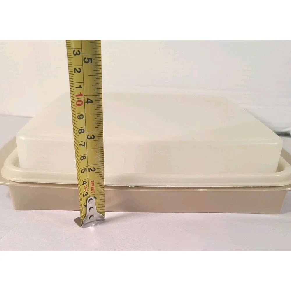 Tupperware Vintage 723-1 Deviled Egg Tray Keeper 4 Pc Almond